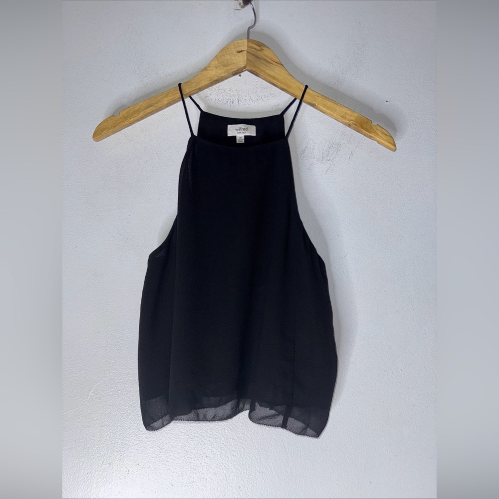 Wilfred Rains Sleeveless‎ Blouse In Black Silk XS